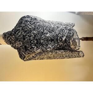 Elegant Black and White Floral Sheer Blouse